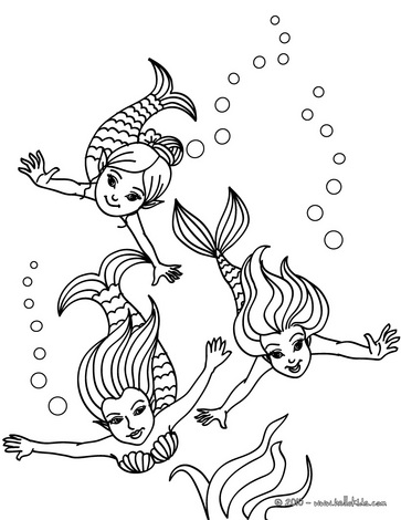 ocean with mermaid coloring pages for kids - photo #22